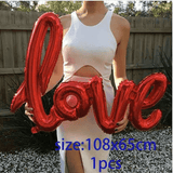 43''/108cm Oversized Giant Red LOVE Balloon for Valentine's Day Decorations & Easter Gifts
