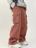 kkboxly  Solid Baggy Pants Multi Flap Pockets Men's Hipster Cargo Pants, Loose Casual Outdoor Pants, Men's Work Pants Streetwear