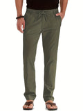 Men's Business Casual Pants European And American Loose Elastic Waist Cotton All-match Solid Color Men's Long Pants