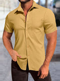 2025 kkboxly  Trendy Plus Size Men's Short-Sleeve Shirt with Pocket for Summer - Oversized Subway Top for Big & Tall Males - Stylish Clothing for Men