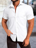 2025 kkboxly  Trendy Plus Size Men's Short-Sleeve Shirt with Pocket for Summer - Oversized Subway Top for Big & Tall Males - Stylish Clothing for Men