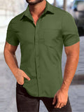 2025 kkboxly  Trendy Plus Size Men's Short-Sleeve Shirt with Pocket for Summer - Oversized Subway Top for Big & Tall Males - Stylish Clothing for Men