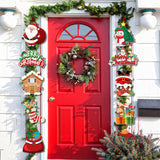 kkboxly 10pcs  Christmas Party Decoration Socks Snowman Door Hanging Christmas Scene Decoration Pendant Decoration Couplet