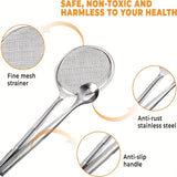 kkboxly 1pc Multifunctional Stainless Steel Tongs - Easy to Clean, Frying Tools for Excess Grease Removal, Kitchen Essentials for Apartment and School