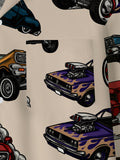 kkboxly  Vintage Car Pattern Men's Shirt Top Turn-Down Collar Long Sleeve Closure Male Casual Shirt For Men Daily Vacation Streetwear