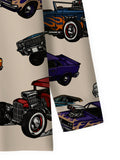 kkboxly  Vintage Car Pattern Men's Shirt Top Turn-Down Collar Long Sleeve Closure Male Casual Shirt For Men Daily Vacation Streetwear