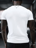 kkboxly kkboxly Comic Cruise Pattern Men's Casual Short Sleeve Crew Neck T-shirt, Summer Holiday