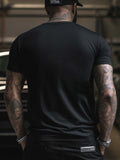 kkboxly kkboxly Comic Cruise Pattern Men's Casual Short Sleeve Crew Neck T-shirt, Summer Holiday