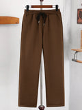 kkboxly  Plus Size Men's Casual Thickened Skin-friendly Comfortable Home Wear Straight Trousers
