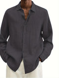 kkboxly  Big & Tall Men's Long Sleeve Cardigan Shirt - Stylish Casual Clothing for Plus Size Guys