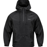 realaiot  Men's Casual Windbreaker Jacket, Chic Pullover Half Zip Hoodie With Big Pocket For Outdoor Activities