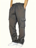 kkboxly  Men's Multi Pocket Cargo Pants, Casual Loose Fit Sports Pants