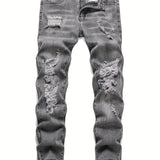 kkboxly  Men's Skinny Fit Ripped Stretch Slim Fit Jeans Pants
