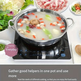 kkboxly Versatile Stainless Steel Pot for Hot Pot & Noodles - Dual Handle, Induction & Gas Stove Compatible, Perfect for Home or Restaurant Kitchens