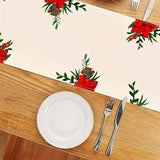 Vibrant Festive Christmas Table Runner - 36"x20"-108"x30" Size, Machine-Made Polyester, Suitable for 2-10 Persons, Holiday Party Essential, 'Jesus is the Reason for the Season' Design, Easy Care, Stain-Resistant, Perfect for Family Gatherings and Celebrat