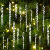 kkboxly 10pcs Sparkling Acrylic Icicle Ornaments - Versatile Christmas Tree Decorations for Holiday & Winter Parties, No Battery Needed, Christmas Decor