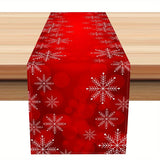 Ipc Snowflake Christmas Table Runner - Machine Made Polyester, Versatile for Indoor & Outdoor Dining, Festive Holiday Table Decor for Home & Parties
