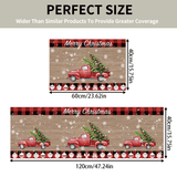 Crystal velvet anti slip silicone bottom for festive Christmas red plaid Christmas happy large carpet festive floor mat laundry room floor mat kitchen home mat anti slip anti fouling durable cushioning comfortable kitchen laundry room bathroom floor