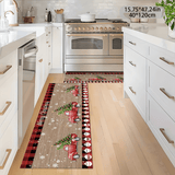 Crystal velvet anti slip silicone bottom for festive Christmas red plaid Christmas happy large carpet festive floor mat laundry room floor mat kitchen home mat anti slip anti fouling durable cushioning comfortable kitchen laundry room bathroom floor