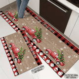 Crystal velvet anti slip silicone bottom for festive Christmas red plaid Christmas happy large carpet festive floor mat laundry room floor mat kitchen home mat anti slip anti fouling durable cushioning comfortable kitchen laundry room bathroom floor