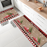 Crystal velvet anti slip silicone bottom for festive Christmas red plaid Christmas happy large carpet festive floor mat laundry room floor mat kitchen home mat anti slip anti fouling durable cushioning comfortable kitchen laundry room bathroom floor