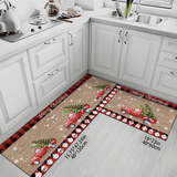 Crystal velvet anti slip silicone bottom for festive Christmas red plaid Christmas happy large carpet festive floor mat laundry room floor mat kitchen home mat anti slip anti fouling durable cushioning comfortable kitchen laundry room bathroom floor