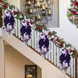 kkboxly 4Pcs Christmas Swag Wreaths, Light up Christmas Stair Swags, 23.6in/ 60cm Artificial Christmas Teardrop Swags Stairs Christmas Decoration for Stair Railing Wall Window Xmas Decor Kitchen, Shops, Gardens, Fireplaces, Christmas Parties Decor