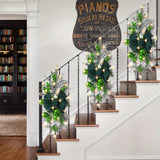 kkboxly 4Pcs Christmas Swag Wreaths, Light up Christmas Stair Swags, 23.6in/ 60cm Artificial Christmas Teardrop Swags Stairs Christmas Decoration for Stair Railing Wall Window Xmas Decor Kitchen, Shops, Gardens, Fireplaces, Christmas Parties Decor