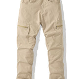 kkboxly Men's Casual Multi Pocket Pants, Chic Street Style Cargo Pants For Outdoor Activities