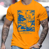 kkboxly kkboxly Japanese Style Painting Print Men's T-shirt, Crew Neck Short Sleeve Tops, Graphic Tee Men's Summer Clothes, Men's Outfits