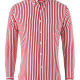 Men's Formal Classic Design Vertical Striped Button Up Shirt, Male Clothes For Spring And Fall Business Occasion