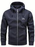kkboxly  Men's Warm Polar Fleece Jacket, Casual Hooded Coat With Kangaroo Pocket