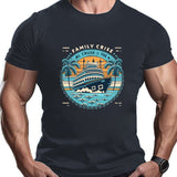 kkboxly kkboxly Comic Cruise Pattern Men's Casual Short Sleeve Crew Neck T-shirt, Summer Holiday