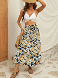 kkboxly  Tribal Print High Waist Skirts, Vacation Comfy Maxi Skirts, Women's Clothing