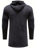 kkboxly  Men's Full Zip Up Casual Warm Hooded Cardigan, Regular Fit Knitted Sweater Jacket Coat With Pockets For Winter Fall