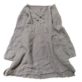 2025    202007/Qiao Ann, linen, autumn washed buckle retro simple loose large size women's shirt