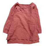2025    202007/Qiao Ann, linen, autumn washed buckle retro simple loose large size women's shirt