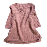 2025    202007/Qiao Ann, linen, autumn washed buckle retro simple loose large size women's shirt