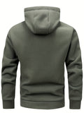 kkboxly  Men's Warm Polar Fleece Jacket, Casual Hooded Coat With Kangaroo Pocket