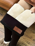 kkboxly  Winter Warm Thickened Long Leggings, Casual High Waist Elastic Fashion Bottoms Slim Leggings, Women's Wear