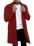 kkboxly  Plus Size Men's Solid Cardigan Fashion Casual Gown Spring Fall Winter Coat, Men's Clothing