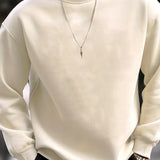 kkboxly  Men's Basic Crew Neck Sweatshirt Pullover For Men Solid Color Sweatshirts For Spring Fall Long Sleeve Tops
