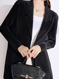 kkboxly  Stripe Textured Open Front Blazer, Casual Long Sleeve Blazer For Fall & Spring, Women's Clothing