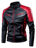 kkboxly  Men's Casual Faux Leather Jacket Stylish Vintage PU Leather Zip Up Motorcycle Jacket Best Sellers