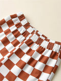 Toddler Girls Cartoon Gingerbread Man Graphic Pullover + Plaid Flare Pants Kids outdoor Clothes Christmas