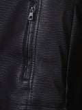kkboxly  Men's Fashion PU Leather Outdoor Jacket, Windproof Warm Fleece Coat, Trendy Men's Handsome Outside Wear