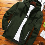 kkboxly  Men's Casual Hooded Windbreaker Jacket, Chic Zip Up Jacket For Outdoor Activities