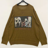 kkboxly  Men's Film Style Characters Graphic Print Sweater, Spring/autumn Fashion Knit Pullover Hip Hop Sweater For Big & Tall Males, Plus Size