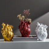 kkboxly 1pc Heart-shaped Resin Ornaments, For Desktops And Living Rooms, Including Flower Vases And Dried Flower Arrangements For Dining Tables, Resin Flower Vases For Desktops