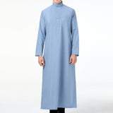 kkboxly  Muslim Men Long Sleeve Thobe Middle East Saudi Arab Kaftan Islamic Dubai Robes Ramadan Dishdasha